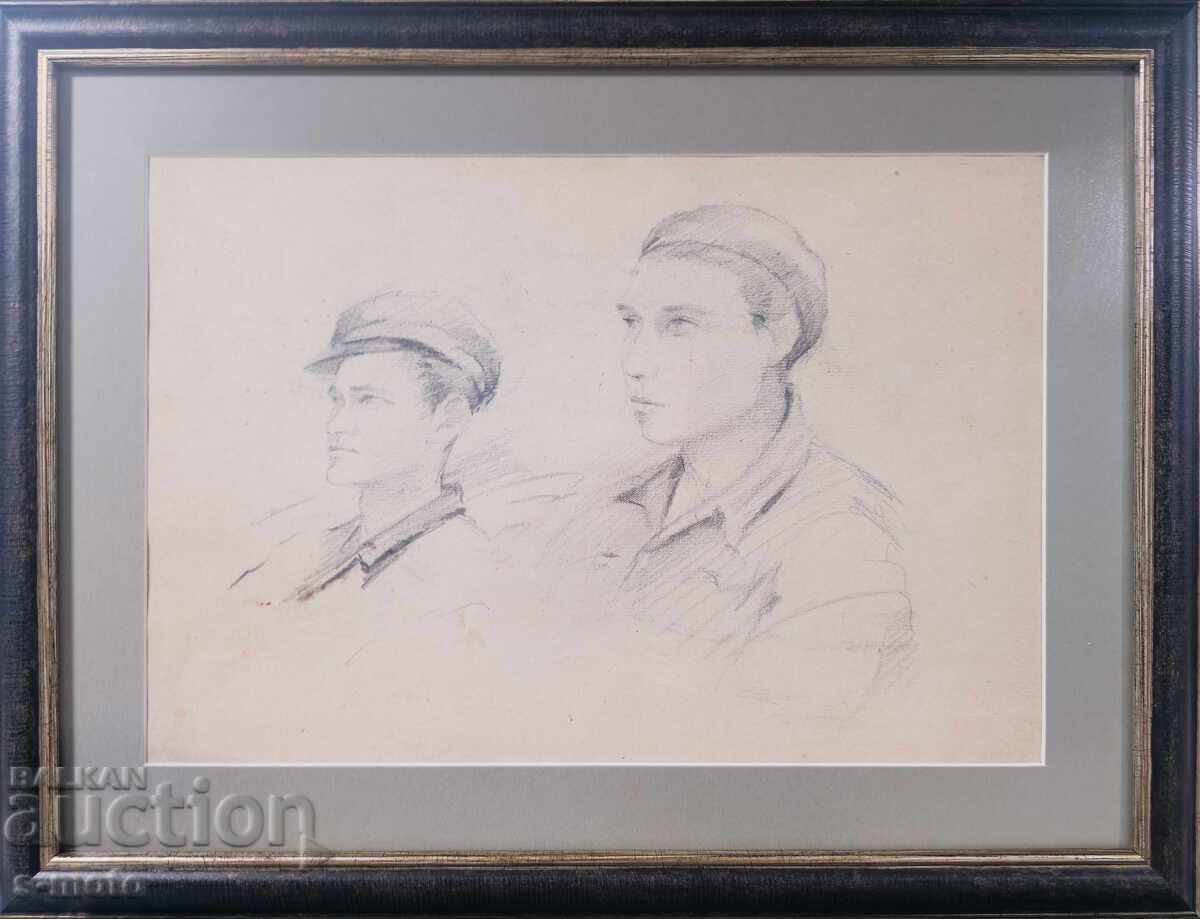 Νικόλα Γκεοργκίεφ-Ντέντο Μπόζε (1884 - 1963) Πορτρέτο, μολύβι με τιμή 500.00 BGN | € 255.65