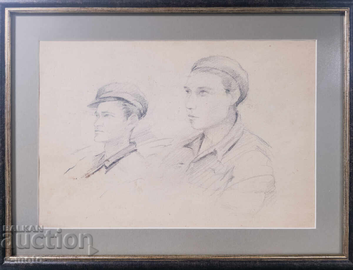 Δημοπρασία Νικόλα Γκεοργκίεφ-Ντέντο Μπόζε (1884 - 1963) Πορτρέτο, μολύβι