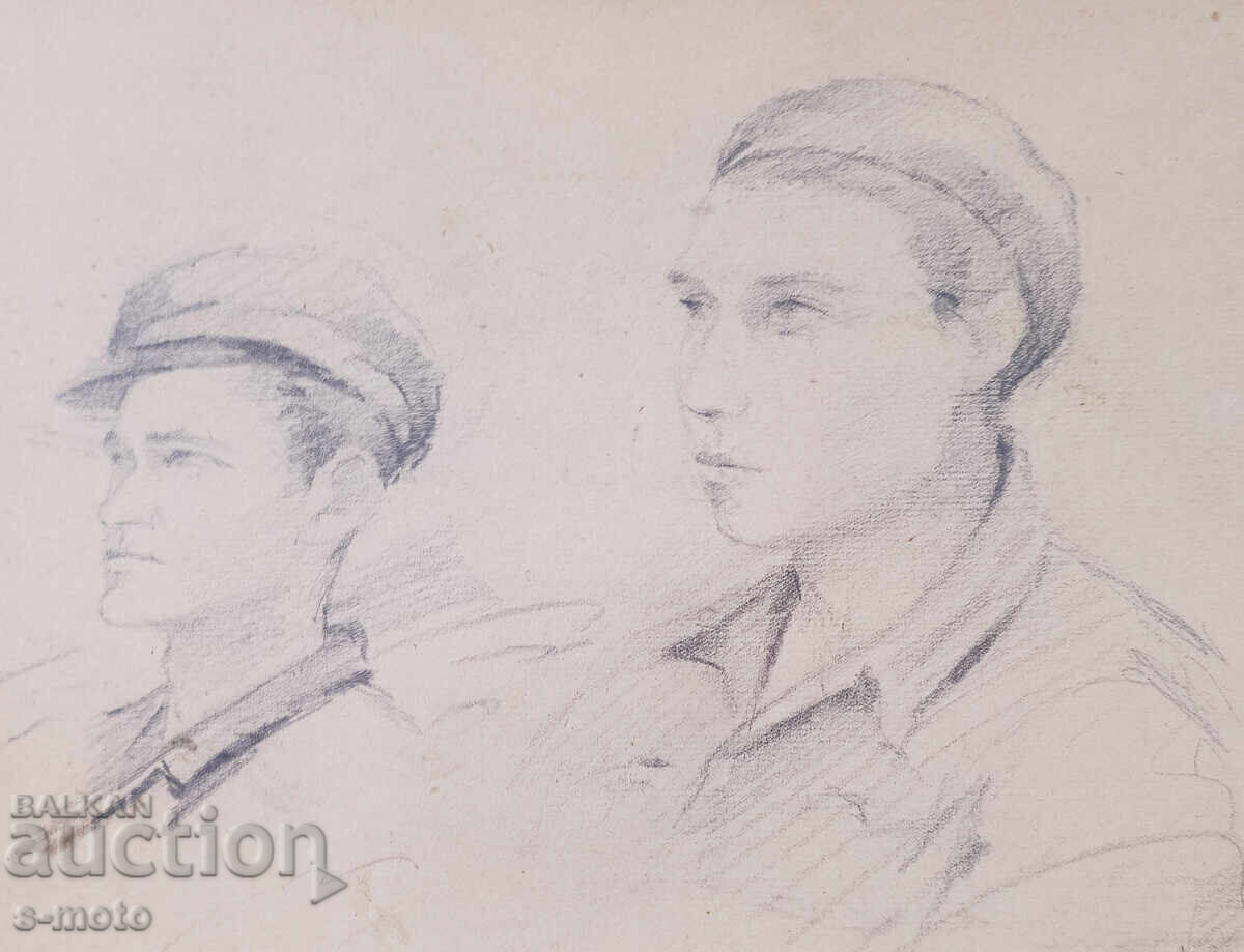 Νικόλα Γκεοργκίεφ-Ντέντο Μπόζε (1884 - 1963) Πορτρέτο, μολύβι - 5