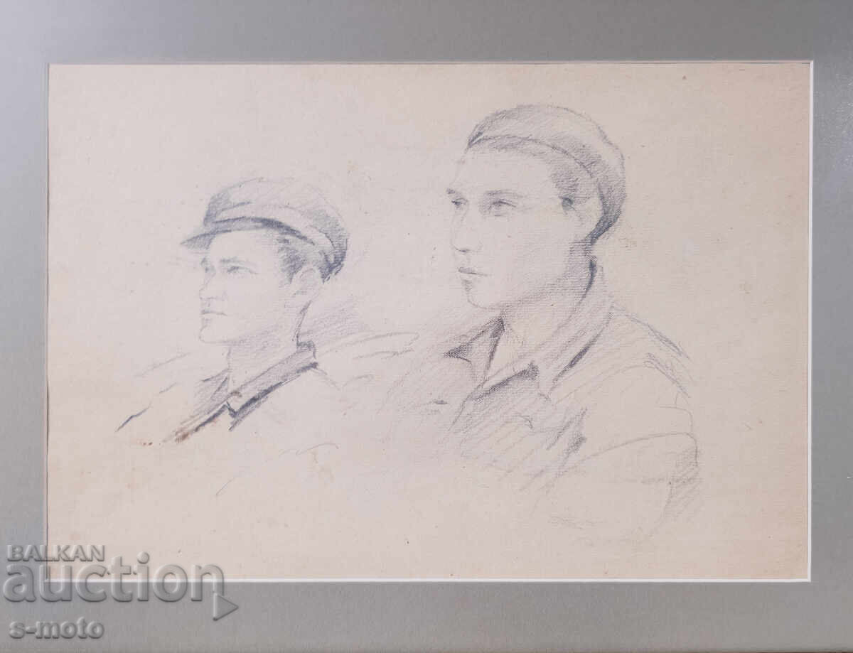 Νικόλα Γκεοργκίεφ-Ντέντο Μπόζε (1884 - 1963) Πορτρέτο, μολύβι - 7