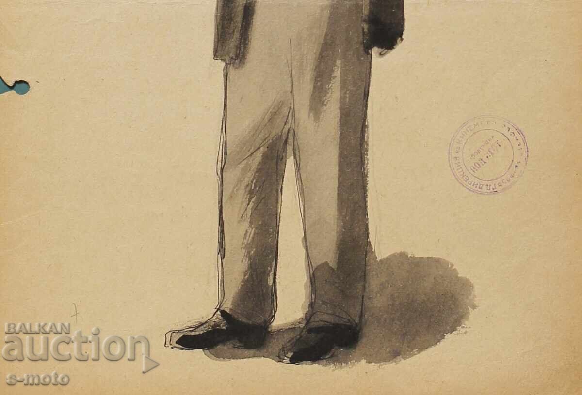 Σκηνικό έργο του Γεώργιου Ποπόφ - Τζον (1906 - 1961) Μελάνι με τιμή € 200.00 | 391.17 BGN
