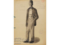 Painting scenography Georgi Popov - John (1906 - 1961) Ink