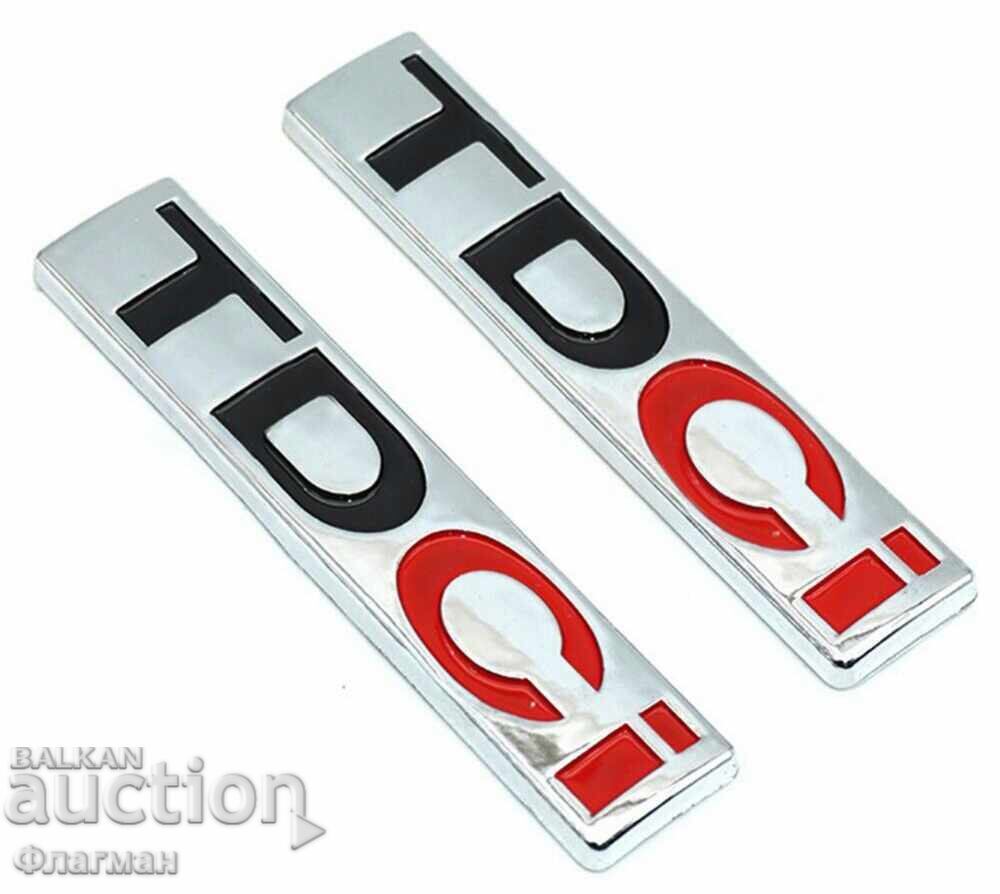 Aluminum "TDCi" emblems for Ford - 82 mm / 17 mm - 7