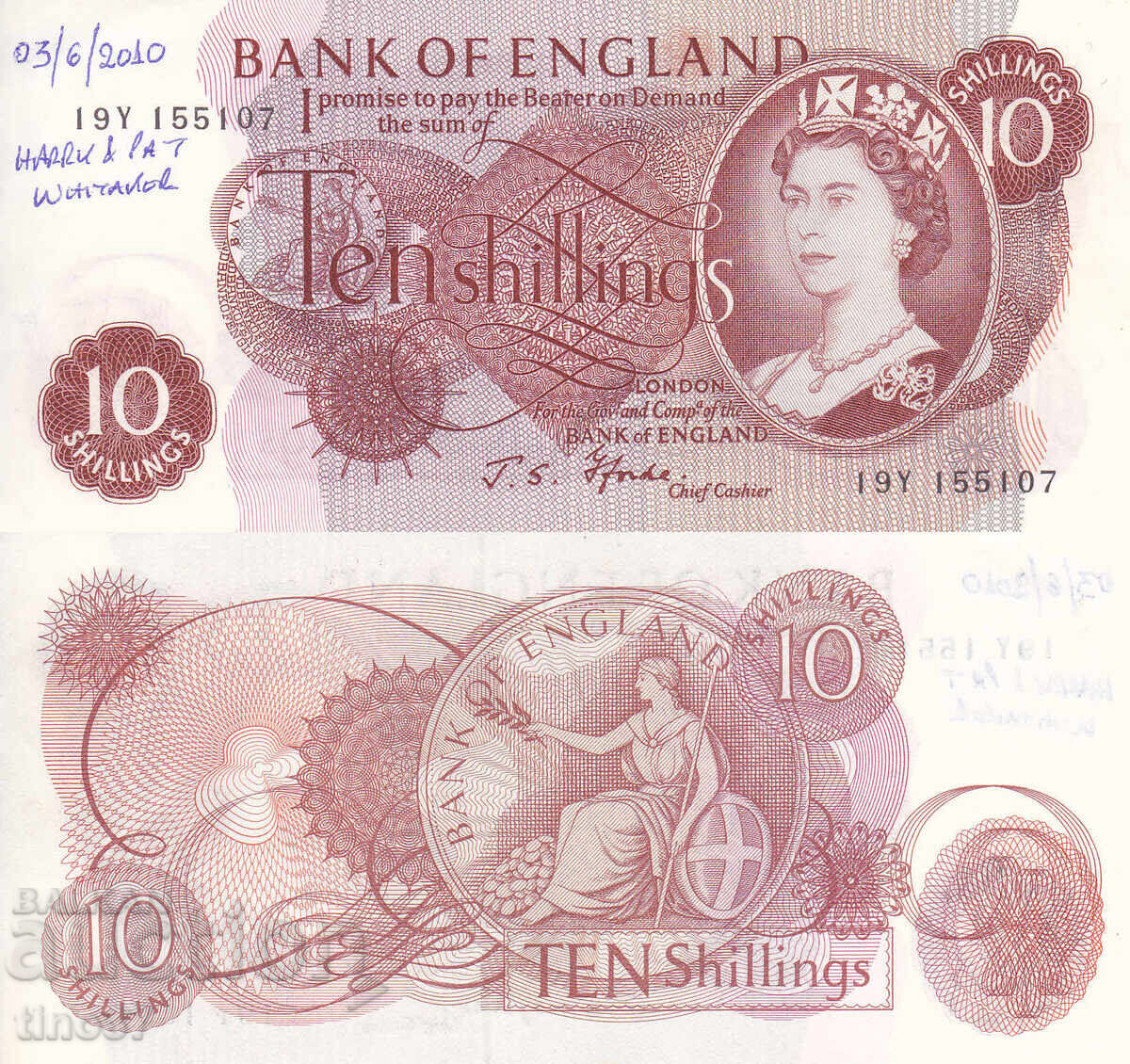 tino37 - ΗΝΩΜΕΝΟ ΒΑΣΙΛΕΙΟ - ΑΓΓΛΙΑ - 10 ΣΕΛΙΝΙΑ - 1966/70 - VF tino37 - ΗΝΩΜΕΝΟ ΒΑΣΙΛΕΙΟ - ΑΓΓΛΙΑ - 10 ΣΕΛΙΝΙΑ - 1966/70 - VF