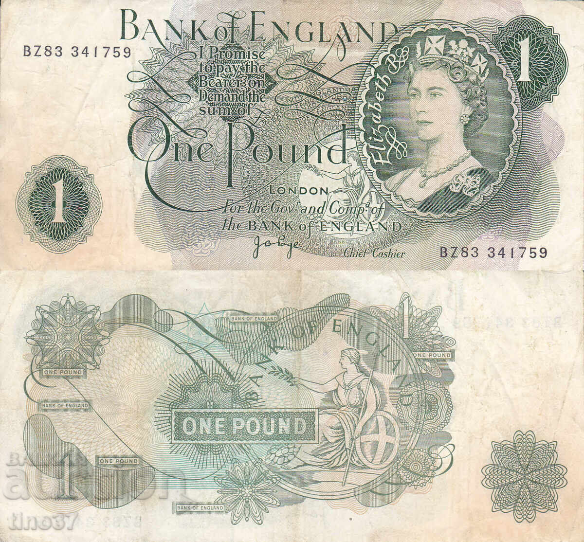 tino37- ВЕЛИКОБРИТАНИЯ - АНГЛИЯ - 1 ПАУНД  - 1970/77г - F+