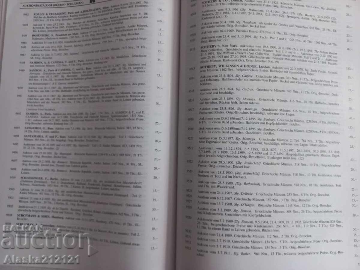 Delivery of Numismatics - Auction catalog for numismatic literature