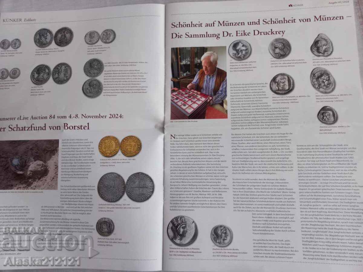 Livrarea Numismatică - Broșură despre obiecte de valoare și monede Kunker