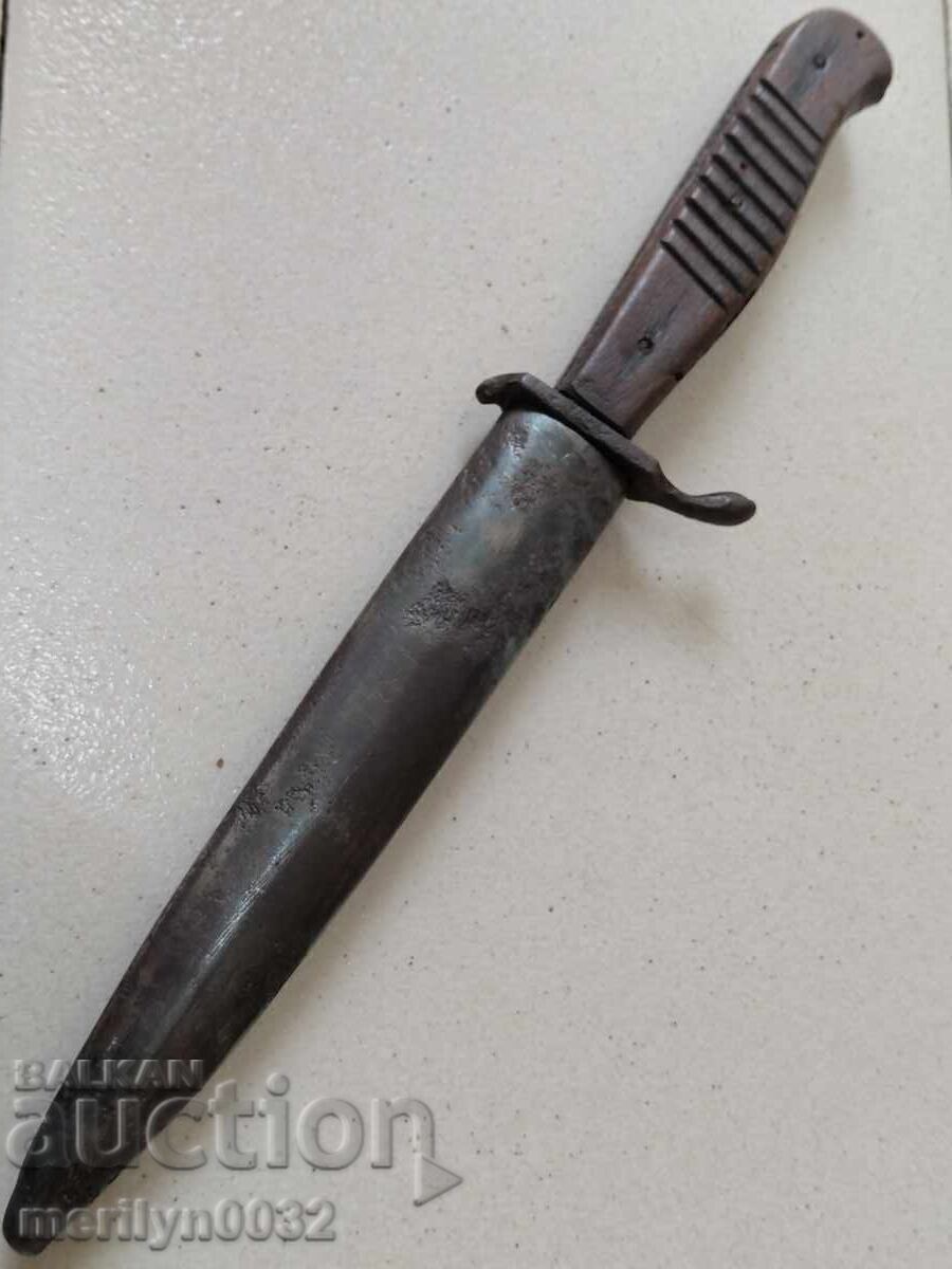 Licitație Cuțit de tranșee german cu teacă baionetă WW1 WW2 Wehrmacht