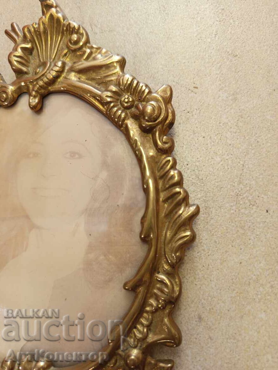 Auction  Old Baroque Frame Bronze Brass