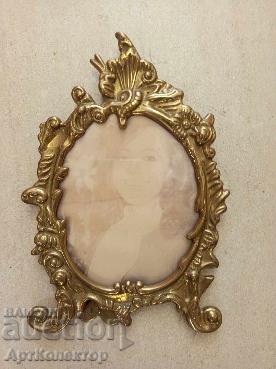 Old Baroque Frame Bronze Brass