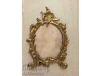 Old Baroque Frame Bronze Brass
