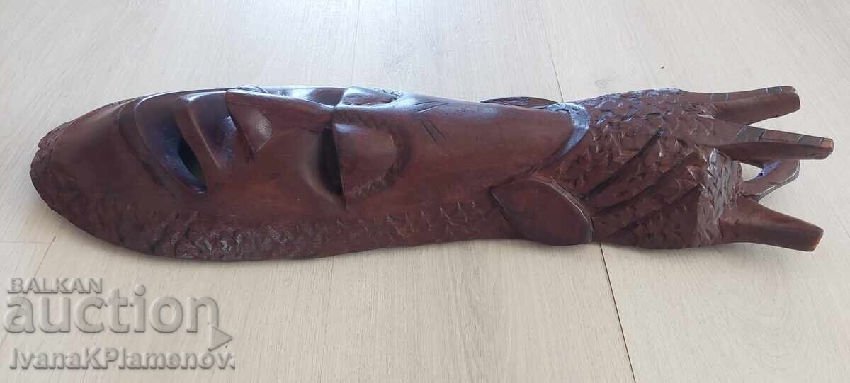 Αφρικανικό ξυλόγλυπτο από μασίφ ξύλο για γνώστες 60εκ - 5