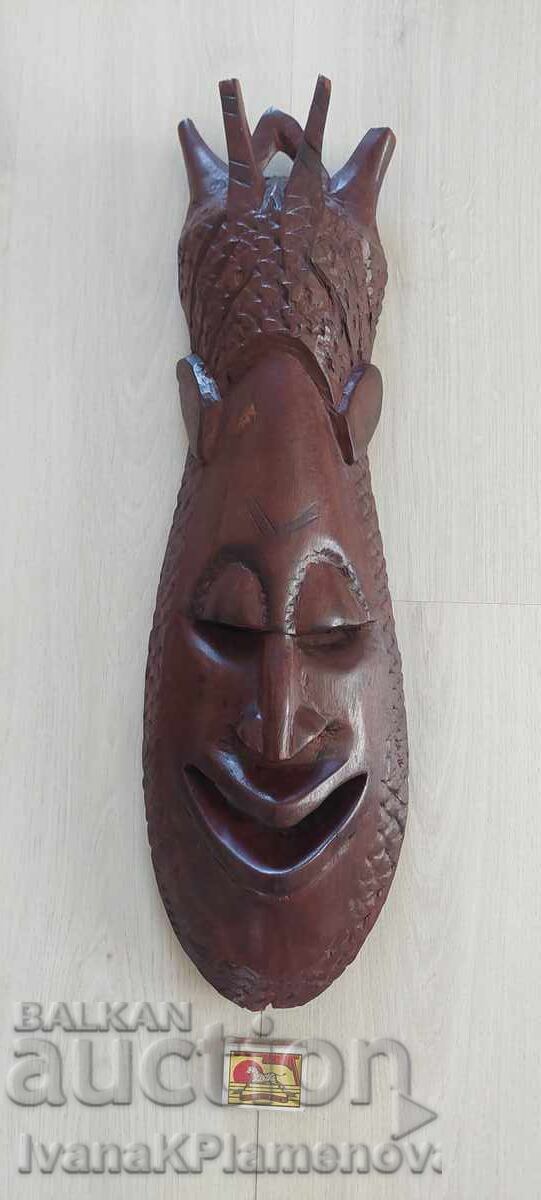 Αφρικανικό ξυλόγλυπτο από μασίφ ξύλο για γνώστες 60εκ - 7