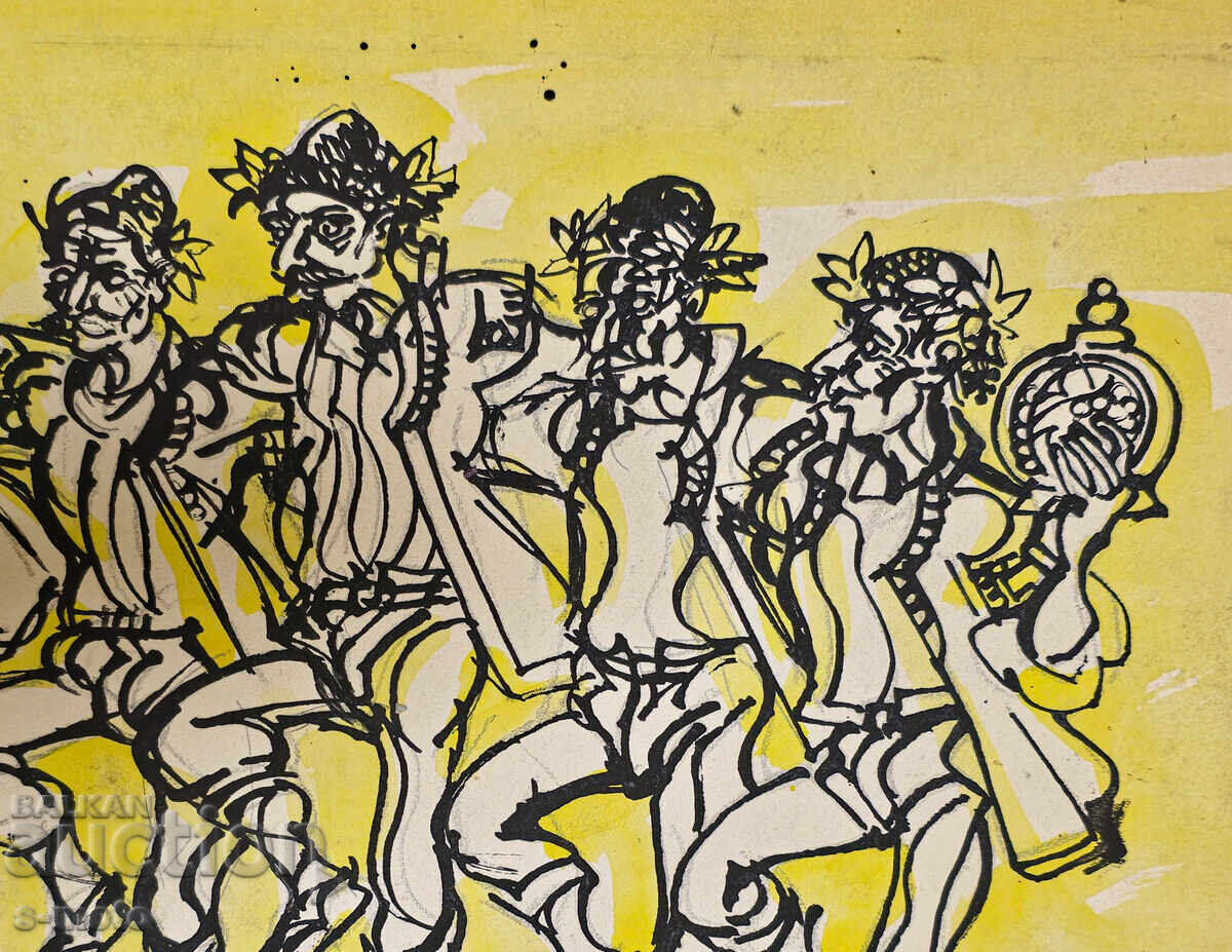 Παράδοση Πίτερ Ράσκοφ πίνακας ακουαρέλα / μελάνι Χοροῦ