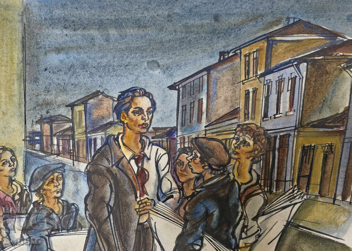 Παράδοση Πίτερ Ράσκοφ πίνακας ακουαρέλα πορτρέτο