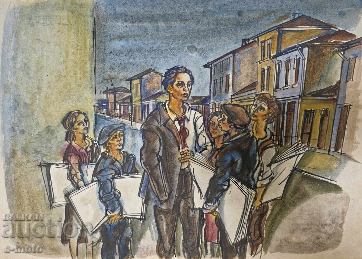 Πίτερ Ράσκοφ πίνακας ακουαρέλα πορτρέτο