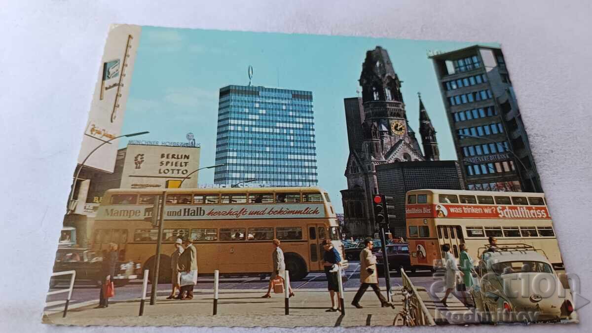 Postcard Berlin Hardenbergstrasse with view Postcard Berlin Hardenbergstrasse with view