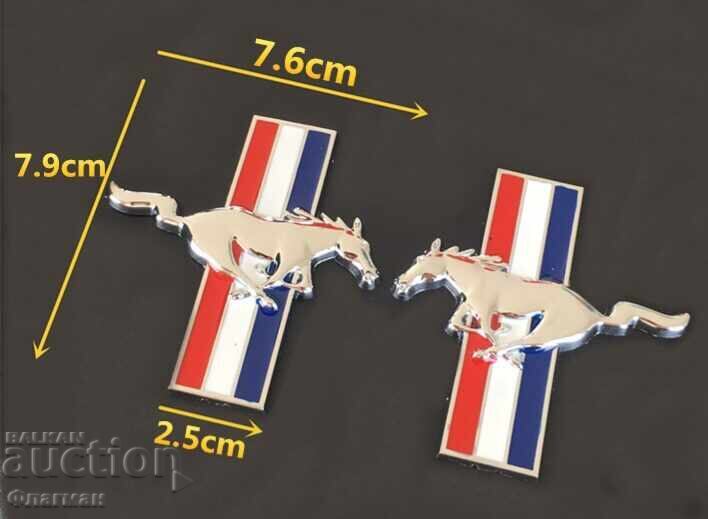 Embleme din aluminiu pentru Mustang - 79 mm./76 mm cu preț 40.00 BGN | € 20.45