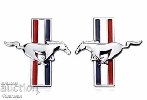 Embleme din aluminiu pentru Mustang - 79 mm./76 mm