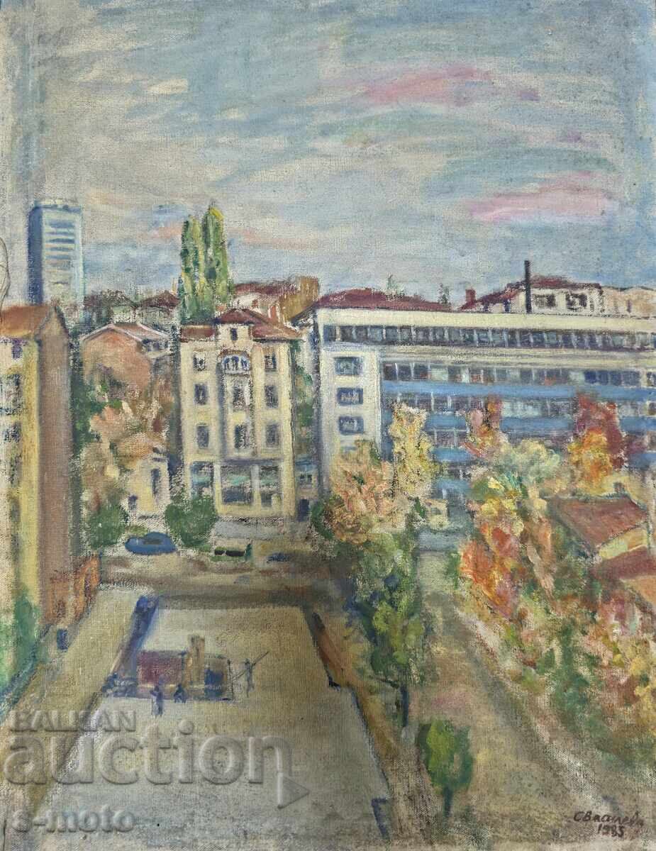 Stanka Vasileva tablou ulei Peisaj urban cu preț 300.00 BGN | € 153.39