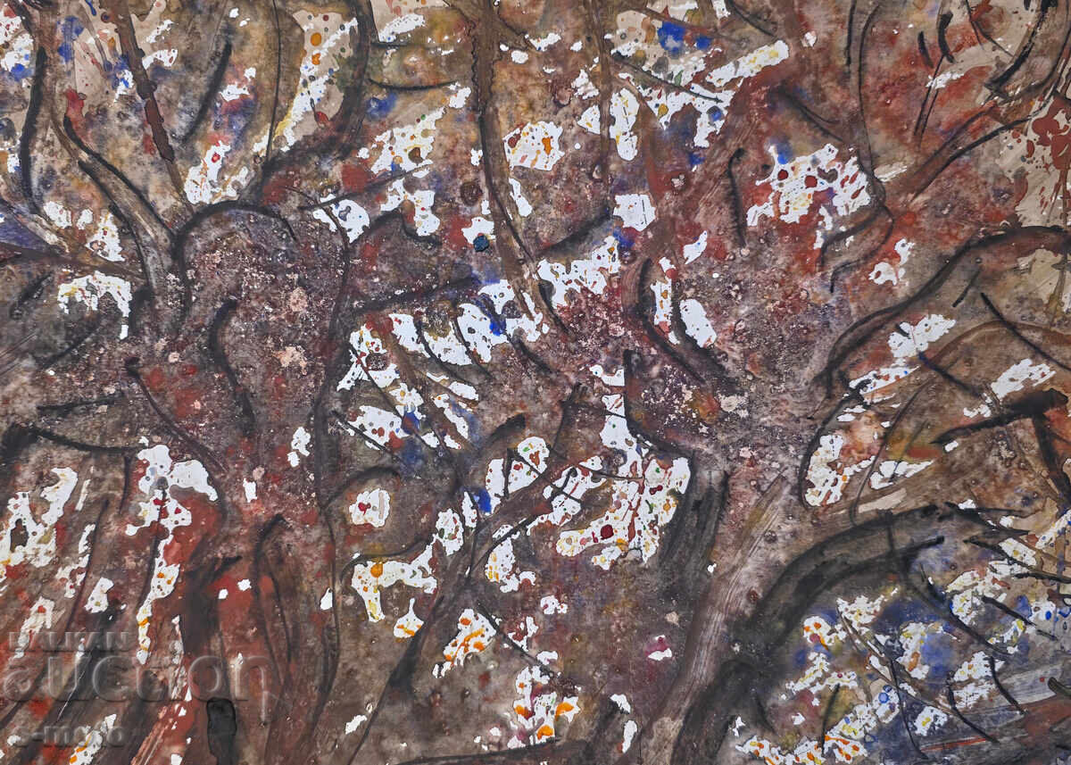 Livrarea Stoian Domuschiev/ 1935 - 2021 /Acuarelă, compoziție abstractă