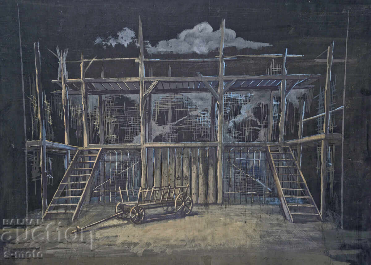 Έργο γκουάς, σκηνογραφία, εσωτερικό