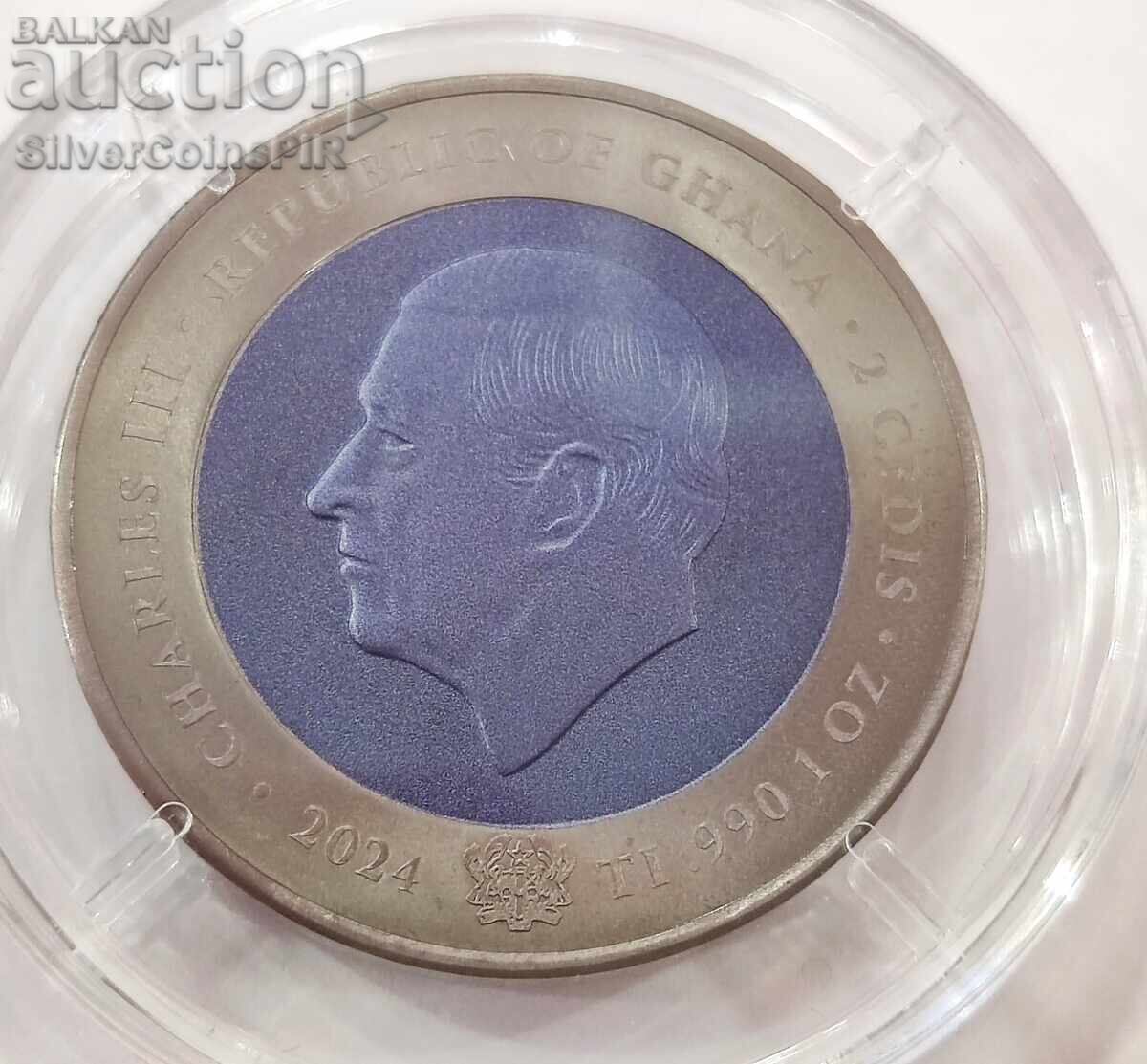 Titan 2 Cedis Skylab 4 Space Walk 2024 Ghana with price 130.00 BGN | € 66.47 Titan 2 Cedis Skylab 4 Space Walk 2024 Ghana with price 130.00 BGN | € 66.47