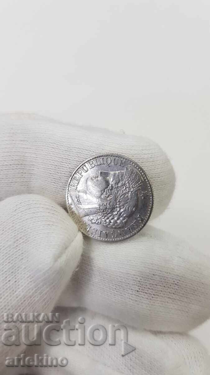 Rare French Silver Coin 50 Centimes 1895 - 6