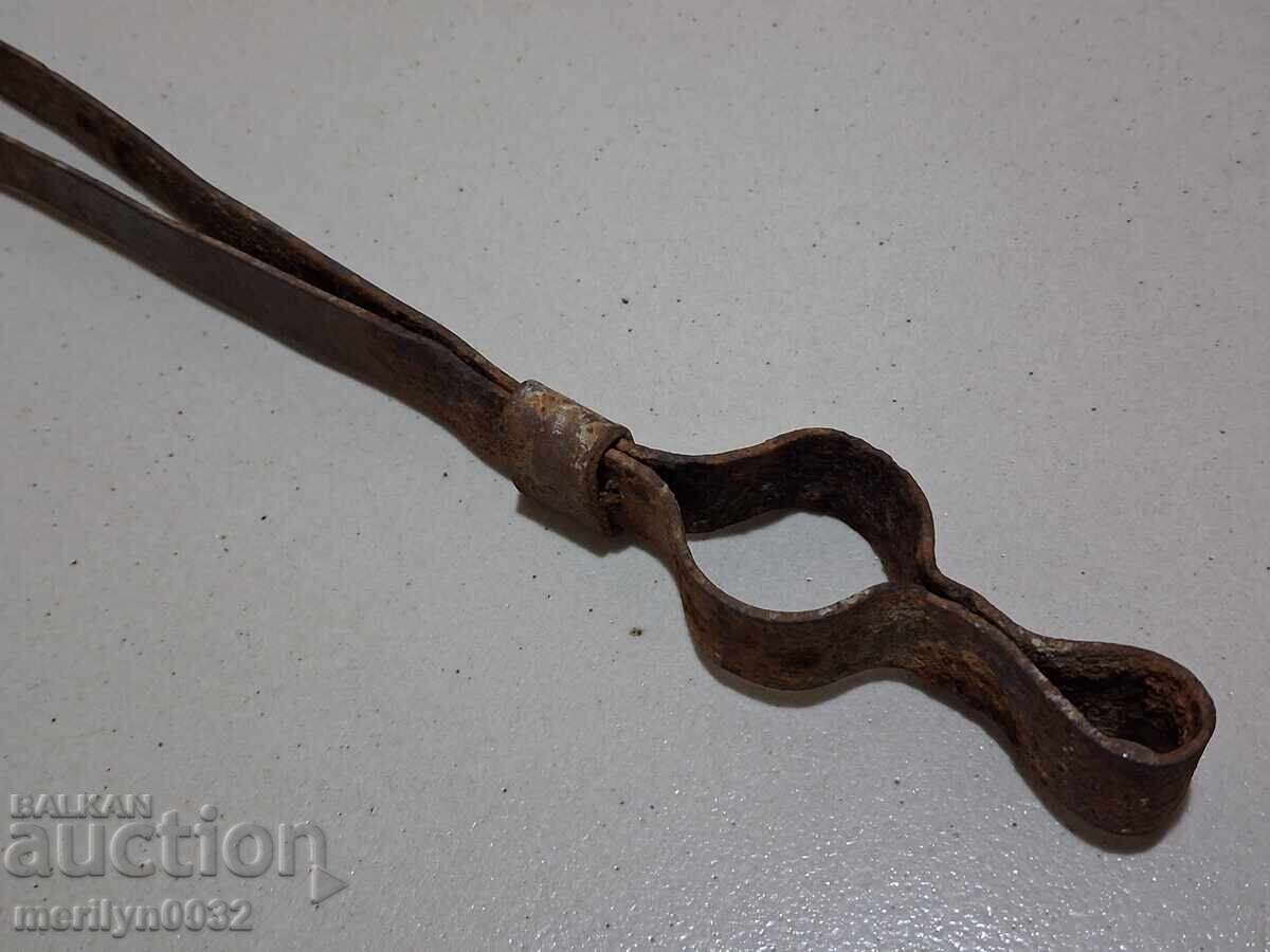 Old tongs, dilaf, wrought iron - 5