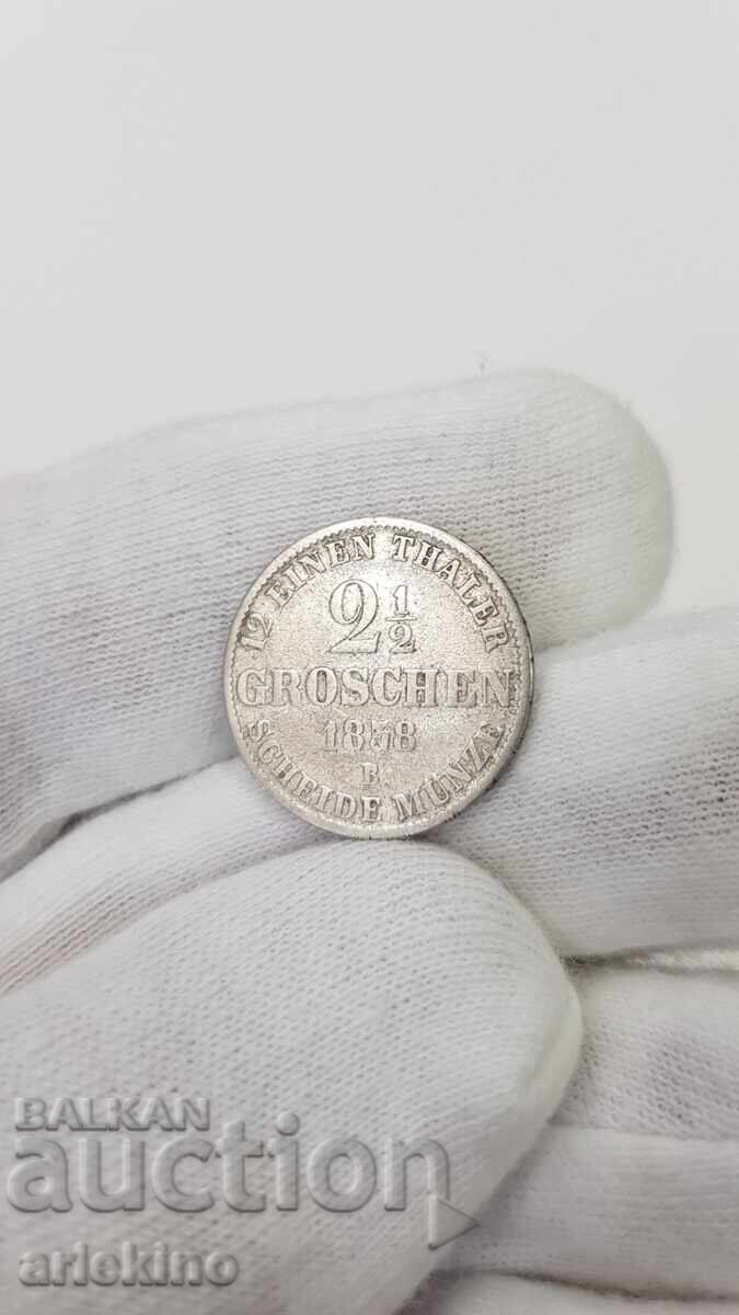 Auction  Rare Silver Coin 2 1/2 1838 1/12 Thaler Oldenburg