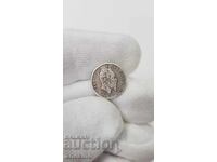 Рядка сребърна италианска монета 20 centisimi 1863 г.