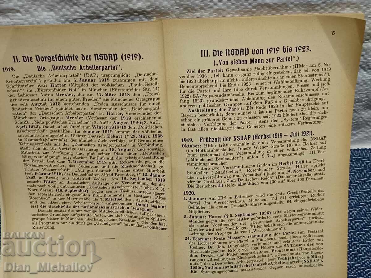 Licitație Istorie în date a NSDAP 1938 Licitație Istorie în date a NSDAP 1938