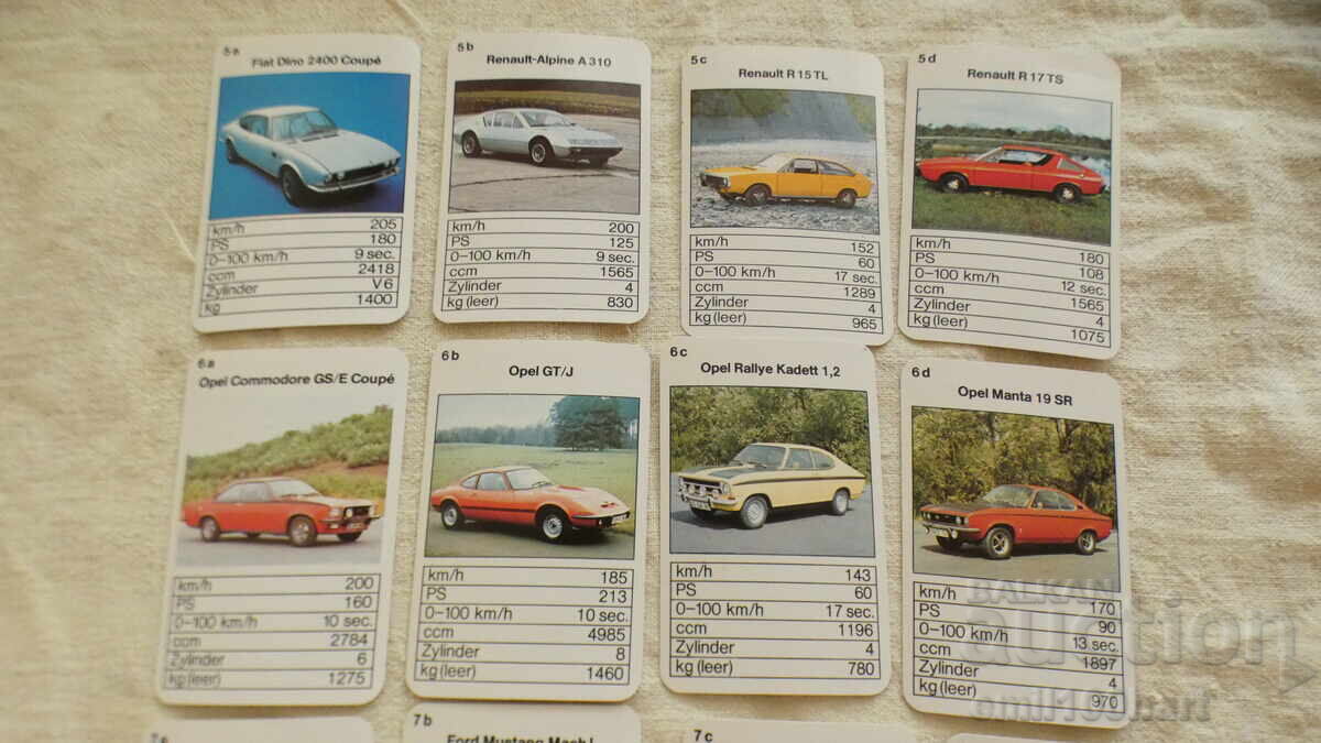 Доставка на Комплект 32 карти Автомобили