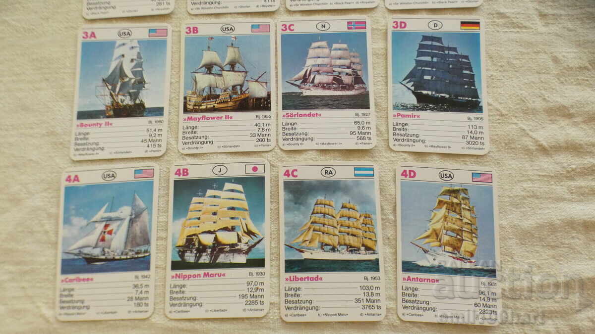 Set of 32 Ship Cards Sailboats with price 15.00 BGN | € 7.67 Set of 32 Ship Cards Sailboats with price 15.00 BGN | € 7.67