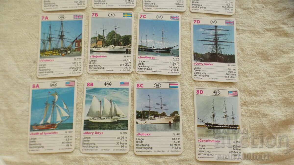 Delivery of Set of 32 Ship Cards Sailboats Delivery of Set of 32 Ship Cards Sailboats