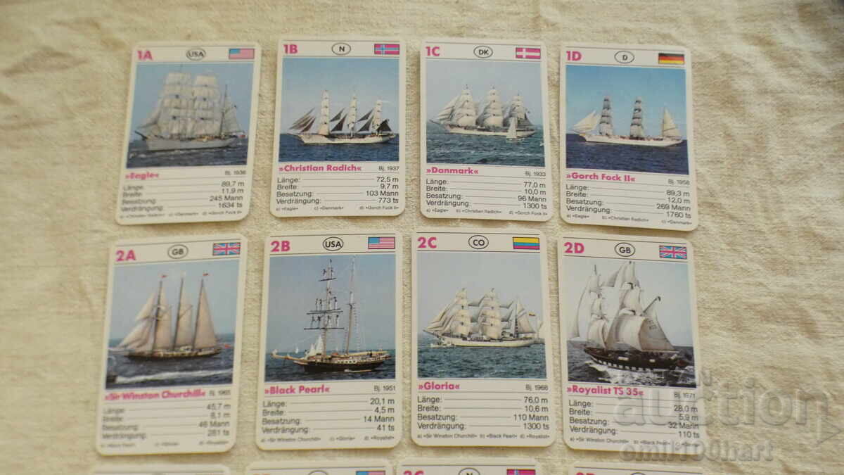 Set of 32 Ship Cards Sailboats Set of 32 Ship Cards Sailboats