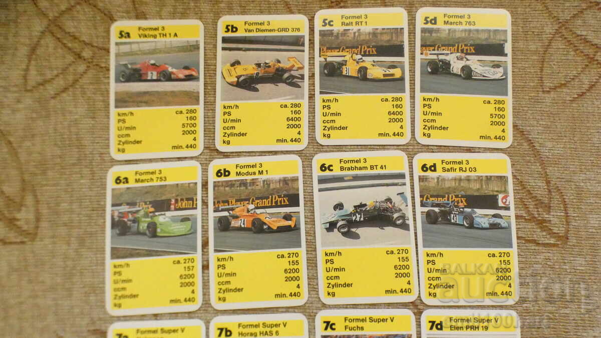 Delivery of Set of 32 cards: Ships, Cars, Formula 1 Delivery of Set of 32 cards: Ships, Cars, Formula 1
