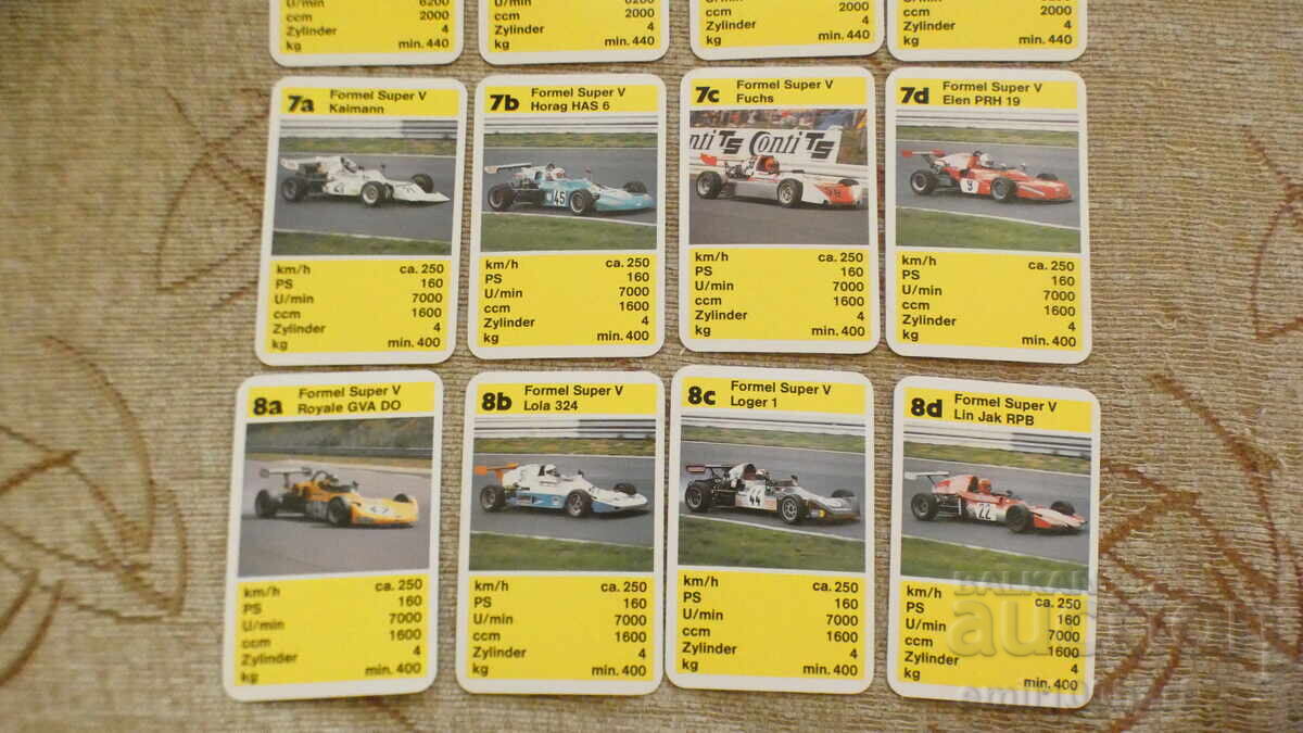 Set of 32 cards: Ships, Cars, Formula 1 - 5 Set of 32 cards: Ships, Cars, Formula 1 - 5