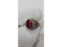 Rară verighetă de argint de oraș renascentist bulgar, cu carneol, secolul XX