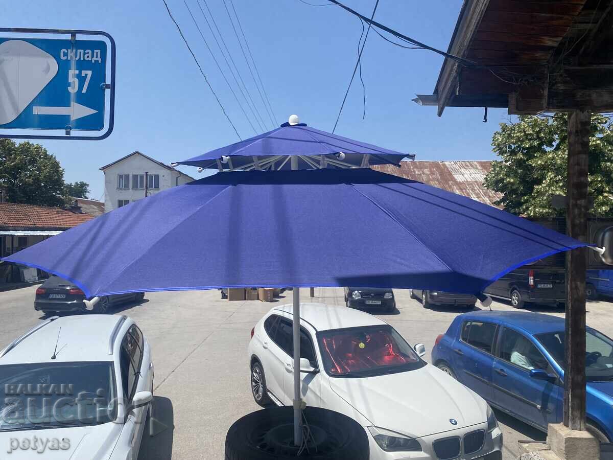 Παράδοση Μεγάλη ομπρέλα παραλίας με ρυθμιζόμενο κλαπέ/ σε δύο επίπεδα /