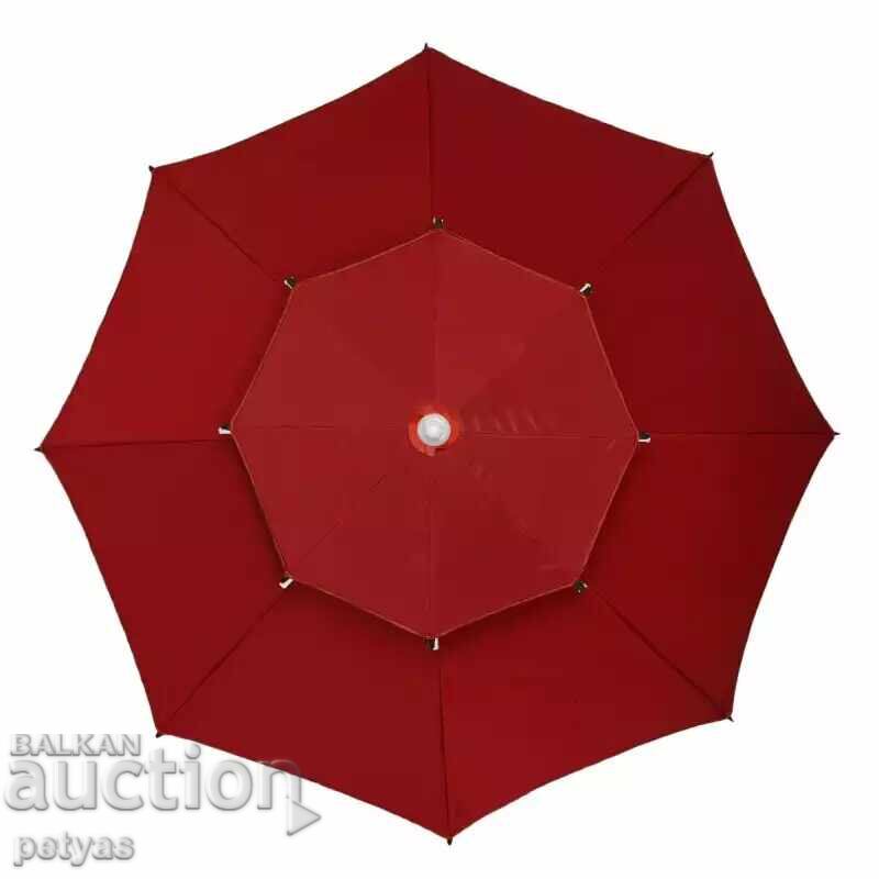 Μεγάλη ομπρέλα παραλίας με ρυθμιζόμενο κλαπέ/ σε δύο επίπεδα / - 5