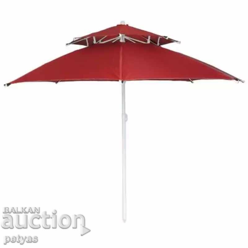 Μεγάλη ομπρέλα παραλίας με ρυθμιζόμενο κλαπέ/ σε δύο επίπεδα / - 6