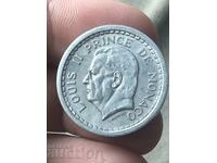 Monaco 2 franci 1943 prințul Louis II aluminiu