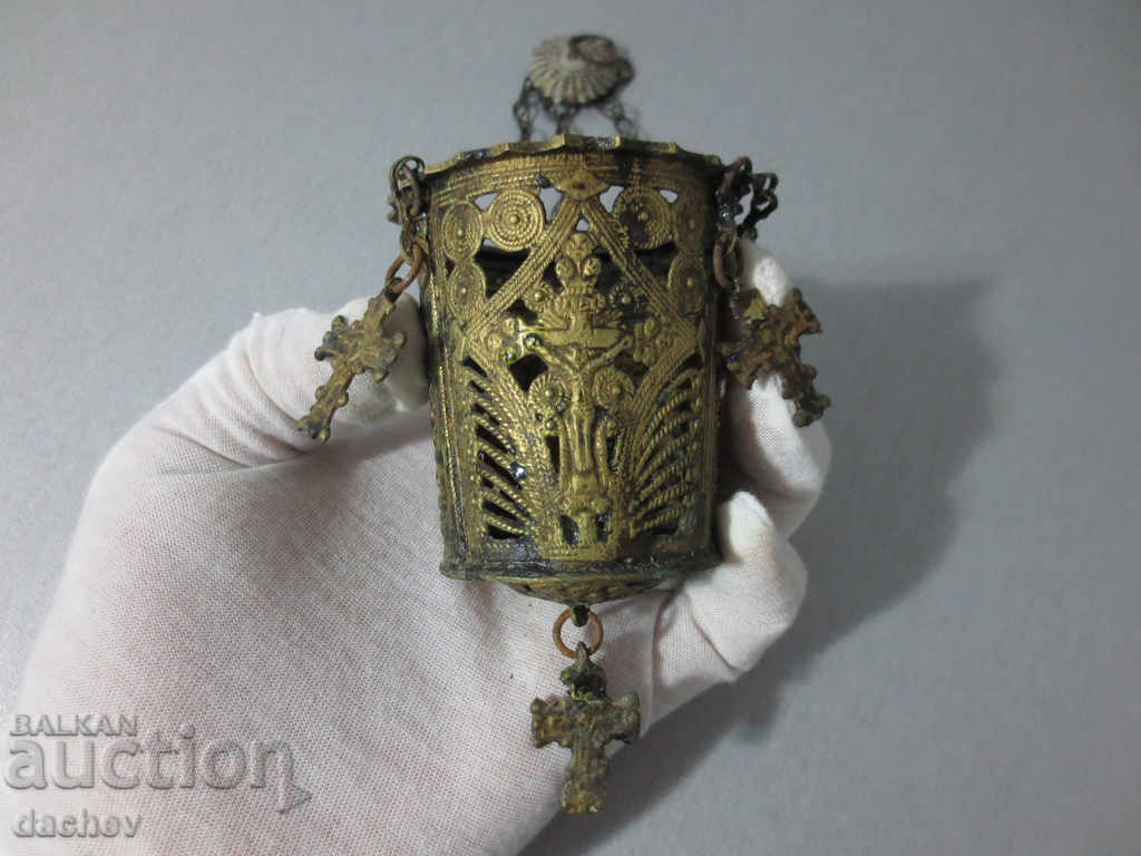 Старинно Възрожденско Домашно Българско Кандило 19Век Старинно Възрожденско Домашно Българско Кандило 19Век