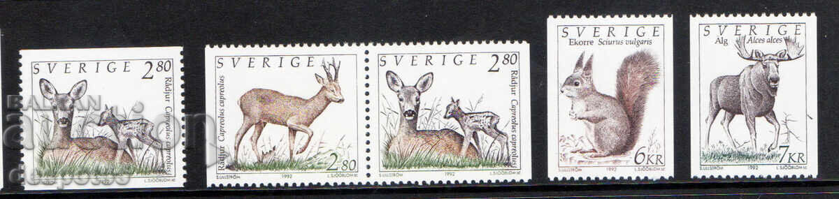 1992. Σουηδία. Άγρια ζώα 1. 1992. Σουηδία. Άγρια ζώα 1.