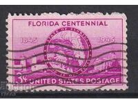 Stamped stamp 100 years Florida State 1945 from the USA