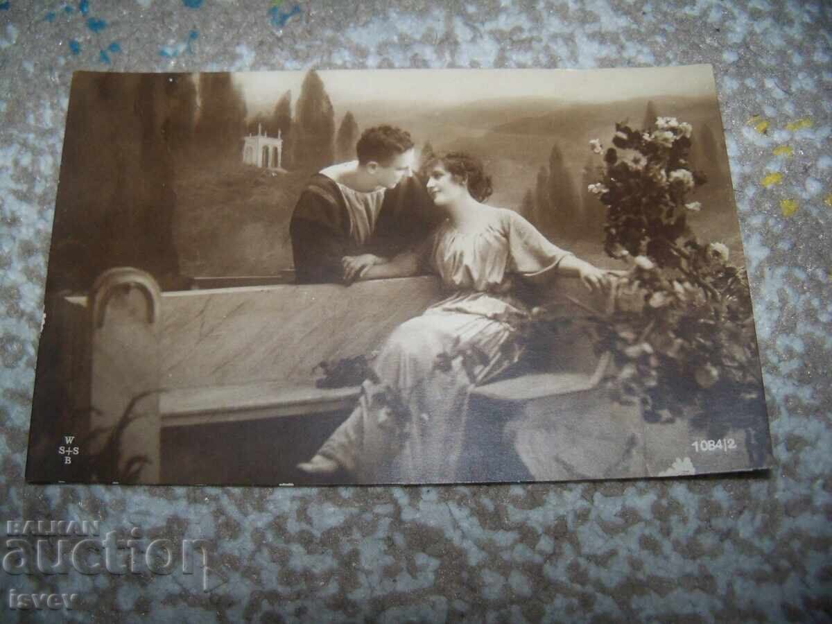 Доставка на Стара романтична пощенска картичка от 1920г.