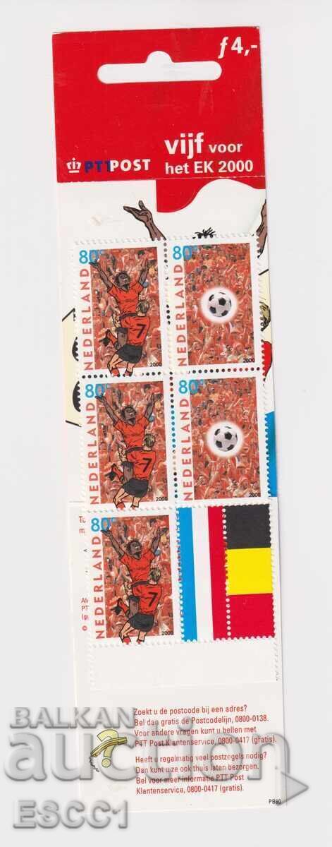 Mărci curate în carnețel Sport CE Fotbal 2000 din Olanda