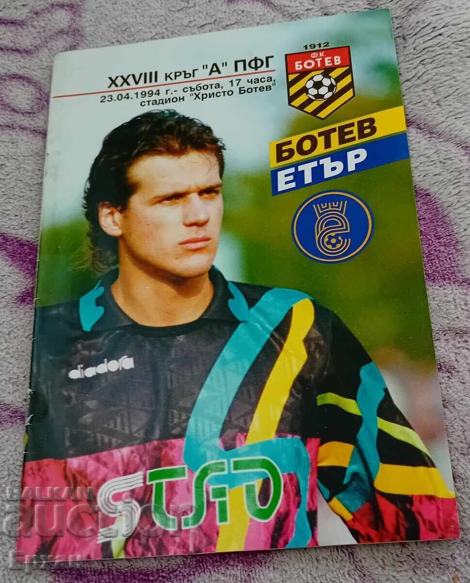 Program de fotbal Etar