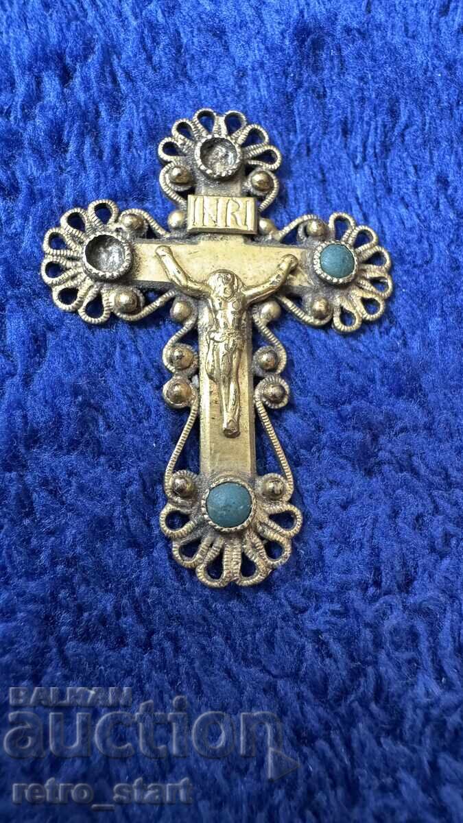 Δημοπρασία Παλαιό επιχρυσωμένο σταυρουδάκι, χειροποίητο Δημοπρασία Παλαιό επιχρυσωμένο σταυρουδάκι, χειροποίητο